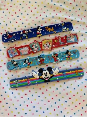 Disney Mickey Mouse Slap Bracelets - Blue, Red, Light Blue, Multicolor